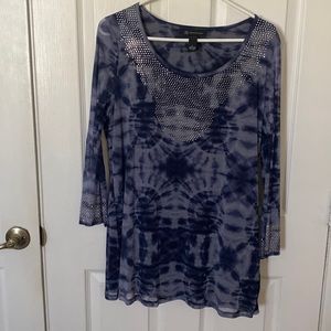 Inc tunic top with small rhinestone detail